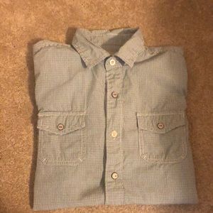 Rose Pistol boys button and snap plaid shirt size M